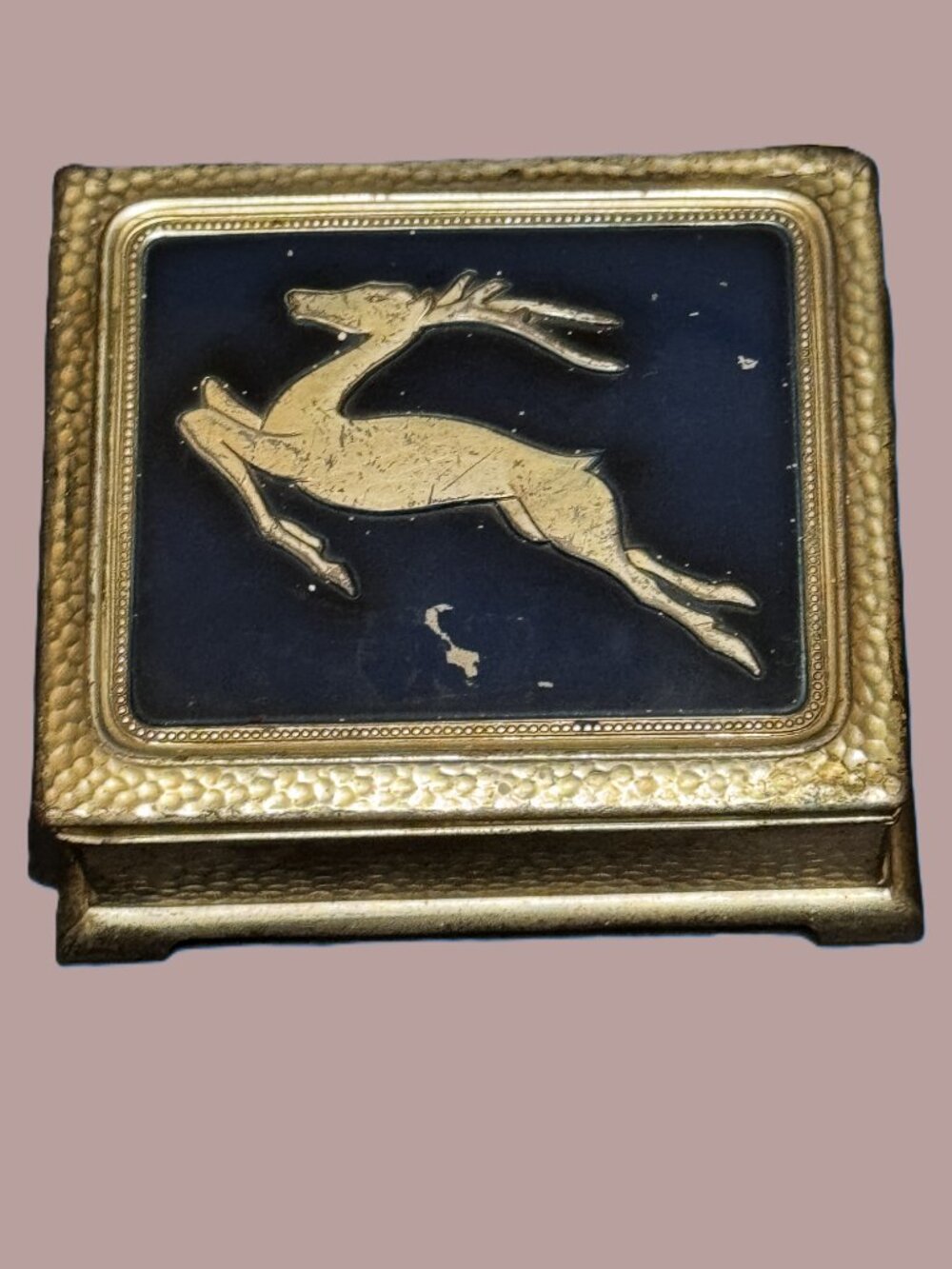 Yamatogumi Impala Cigarette Metal Box, Occupied Japan, Vintage Circa 1940s